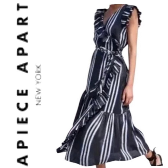 Apiece Apartdress Costa del Sol ruffle dress in Prado stripe $595